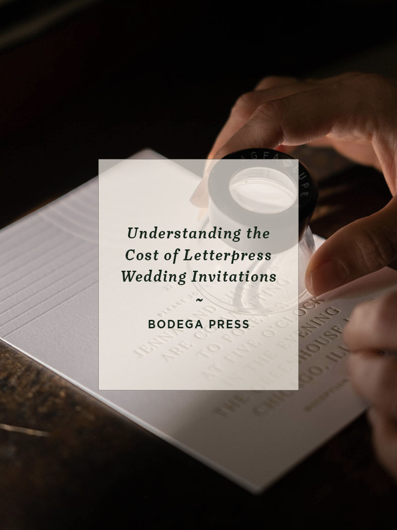 a breakdown of the cost of letterpress wedding invitations