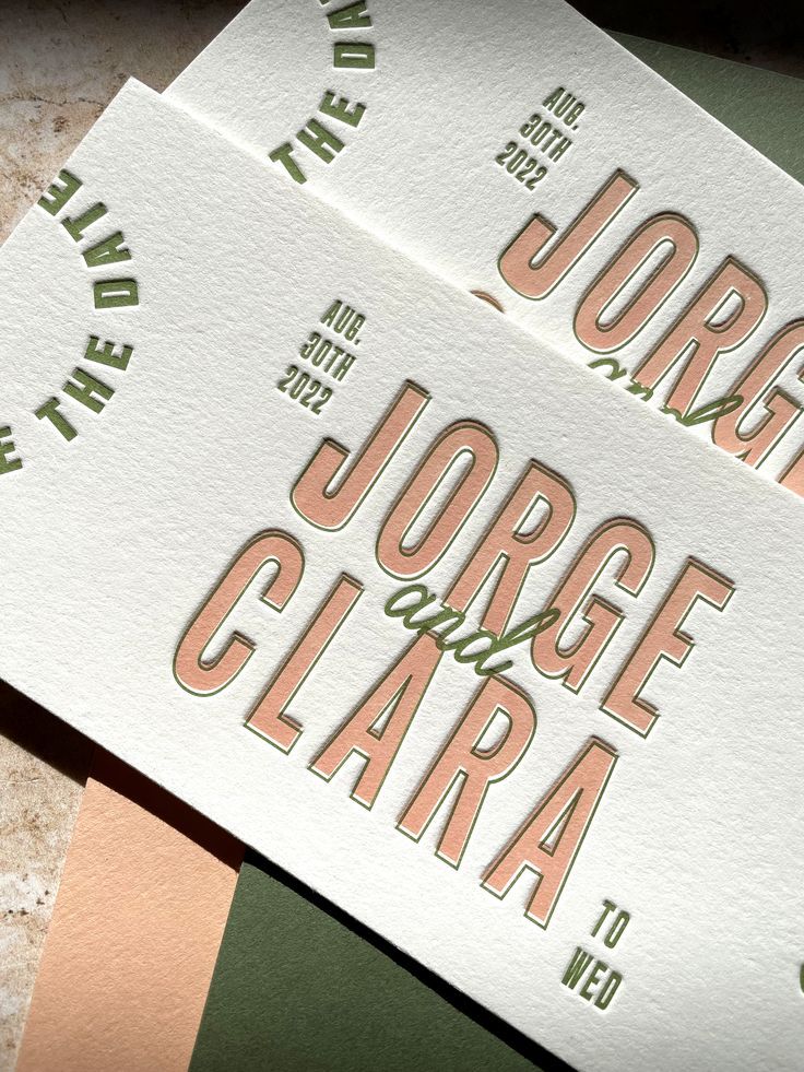colorful typographic destination wedding save the date