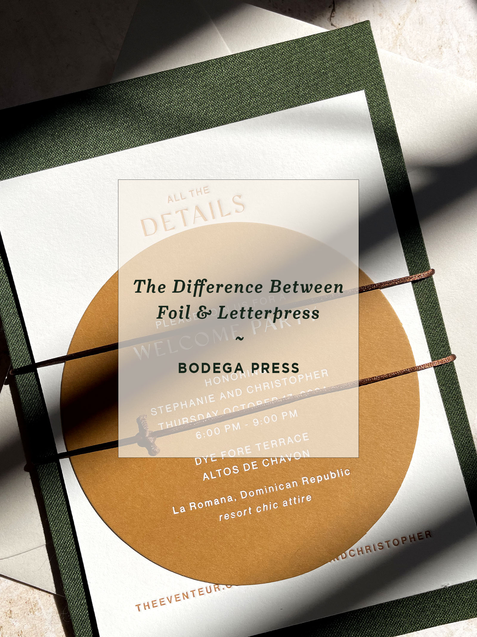 foil vs. letterpress printing by Bodega Press