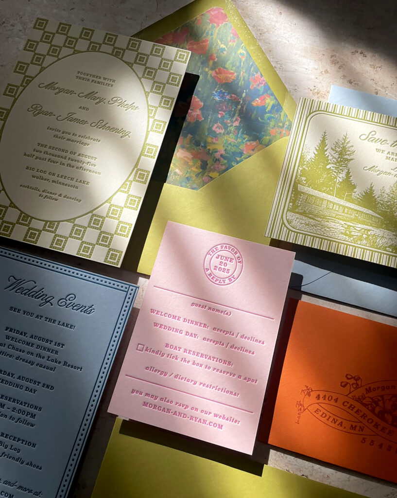 letterpress vintage wedding stationery with a modern twist by Bodega Press